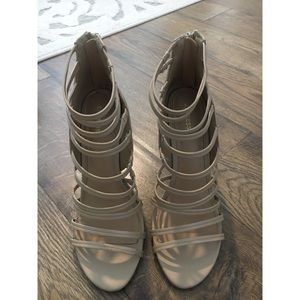 Strappy Nude Express Wedge Heels